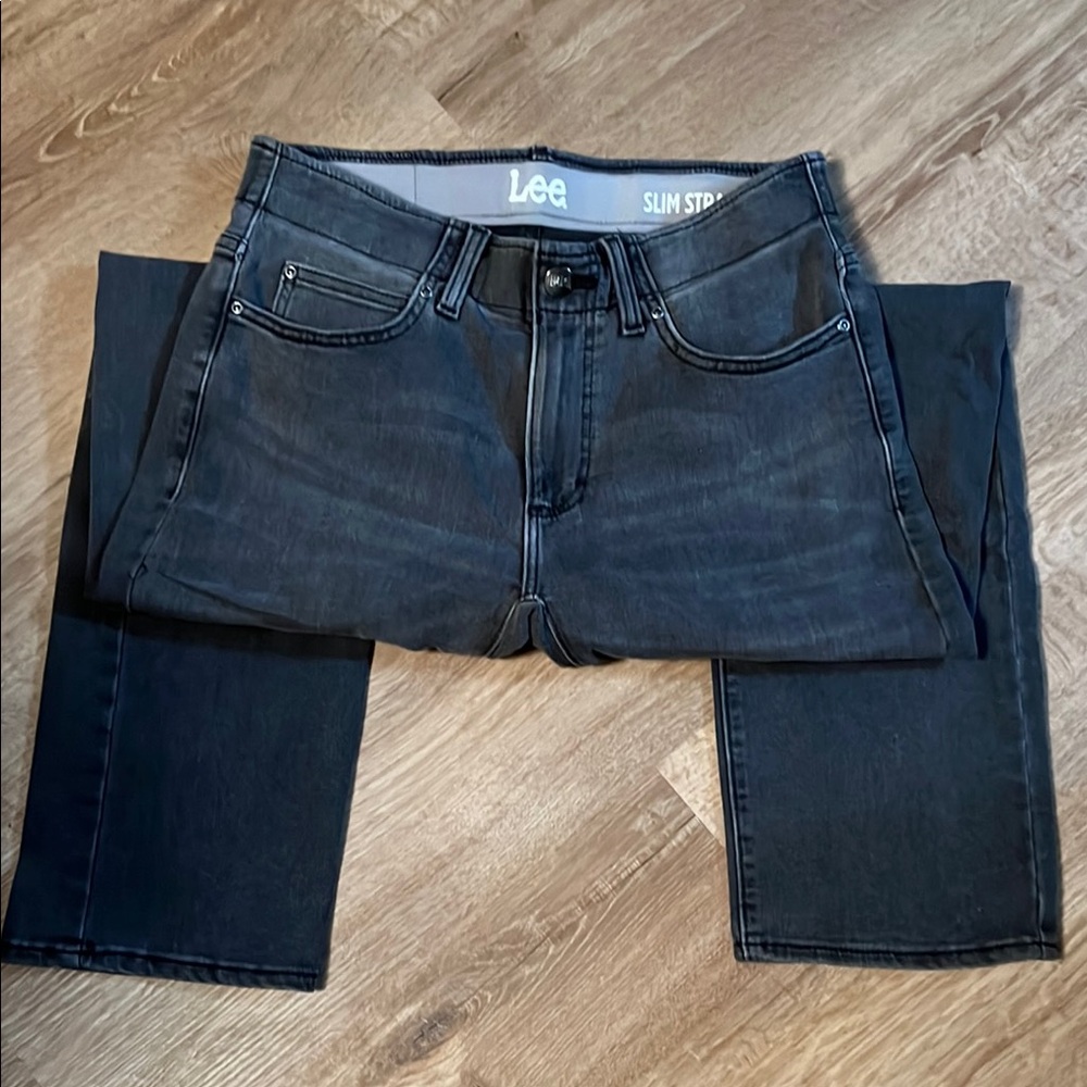 Lee Men's Black Slim Straight Jeans